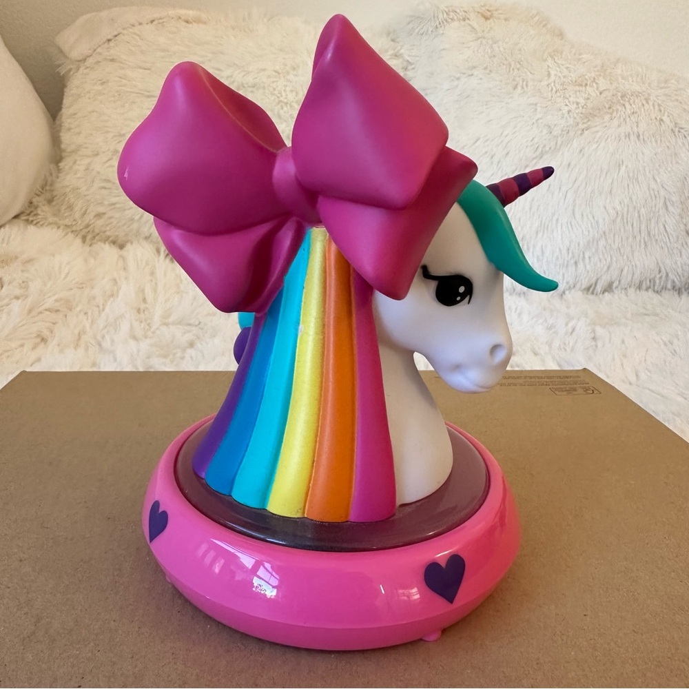 JoJo Siwa Unicorn Night Light Rainbow Bow Pink Girls Bedroom Decor Lamp
